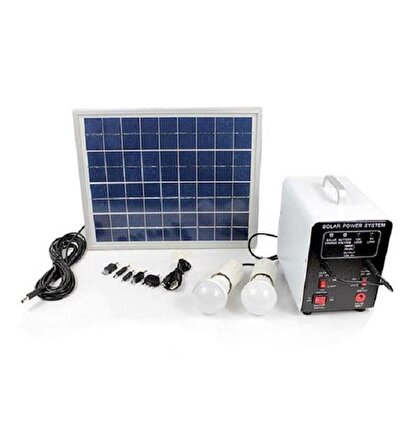 Güneş Enerjili Solar Kampçı Seti- Lambalı Telefon Çoklu Sarj Destekli