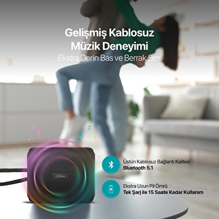 Ttec Net Ses Uzun Şarjlı Suya Dayanıklı Sd Kart Girişli Kablosuz Bluetooth Hoparlör Bluetooth 5.1 