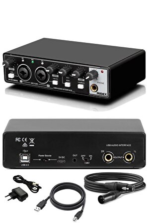 Midex GLX-4000 Profesyonel Usb Stüdyo Ses Kartı 4 Giriş 4 Çıkış (xlr Kablo Dahil)
