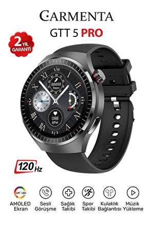 GTT 5 Pro 120 HZ Amoled Ekranlı Arama Yapan Akıllı Saat 2024-EKG,Spor Takibi,Ios-Android Akıllı Saat