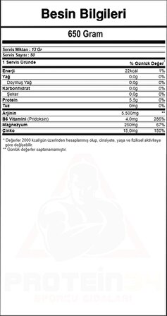 Hardline Nutrition Arginine Fusion 650 Gr Arjinin Powder Portakal