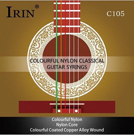 IRIN C105 Renkli Klasik Gitar Takım Teli Seti Kaliteli (028-043)