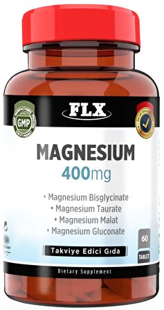 Magnesium Magnezyum Bisglisinat Malat Taurat Glukonat 60 Tablet