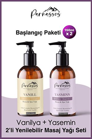 Parnassos Doğal Yasemin Özlü Ve Vanilya Arındırıcı Etkili Aromaterapi Masaj Yağı Seti 150 ml