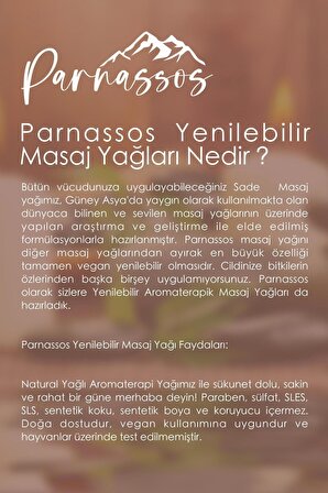 Parnassos Doğal Yasemin Özlü Ve Vanilya Arındırıcı Etkili Aromaterapi Masaj Yağı Seti 150 ml