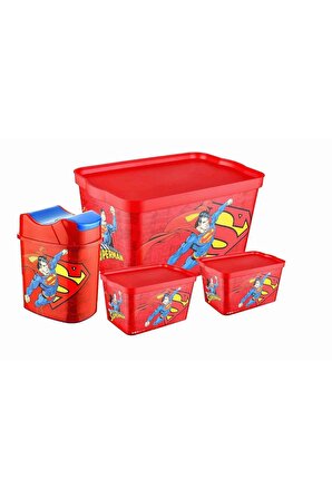 Süperman 3 Lü Oyuncak ve Hobi Kutu Seti +Çöp Kutusu---TP60151SET1