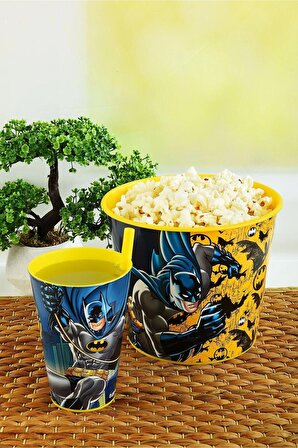 Batman Mısır & Popcorn Kutusu+Pipetli Bardak 400 ml.