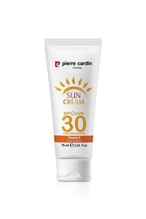 Pierre Cardin Sun Cream 30 Faktör Nemlendirici Tüm Cilt Tipleri İçin Renksiz Yüz Güneş Koruyucu Krem 75 ml
