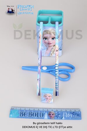 LİSANSLI FROZEN ELSA FULL METAL KALEMLİK (MASAÜSTÜ ORGANİZER)KIRTASİYE SETİ