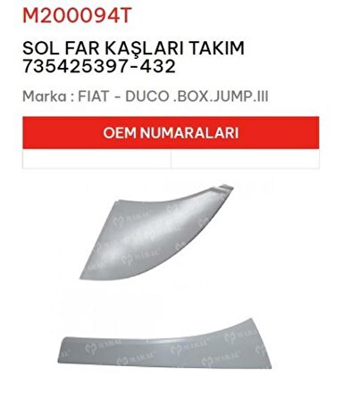 DUCATO 3 BOXER 3 JUMPER FAR ÇITA TAKIMI SOL ÖN NS 735425397