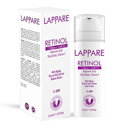 Lappare Retinol | Anti-aging Yüz Ve Göz Çevresi Bakım Kremi 50ml