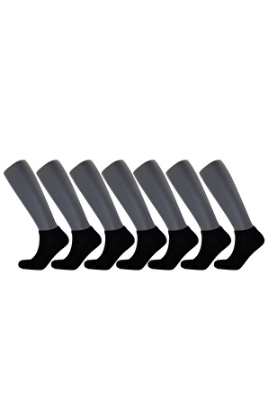 Erkek Patik Çorap Düz Siyah 7 li