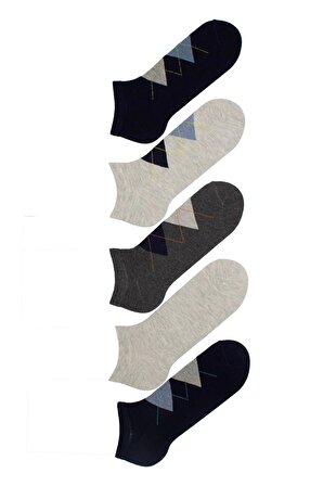 Erkek PAtik Çorap 5 renk  Desenli 5 li