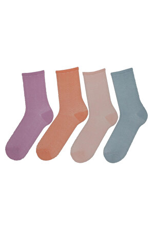 Bayan Patik Çorap 4 Renk Macaron 4 Lü Set