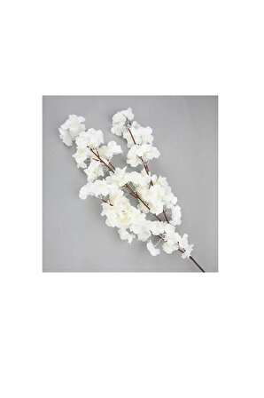 Beyaz Yapay Çiçek Bahar Dalı Japon Kiraz Çiçeği 90 Cm 3 Dal