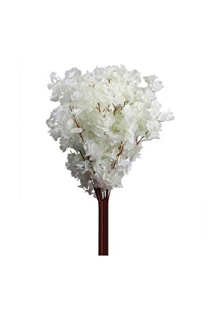 Beyaz Yapay Çiçek Bahar Dalı Japon Kiraz Çiçeği 90 Cm 3 Dal