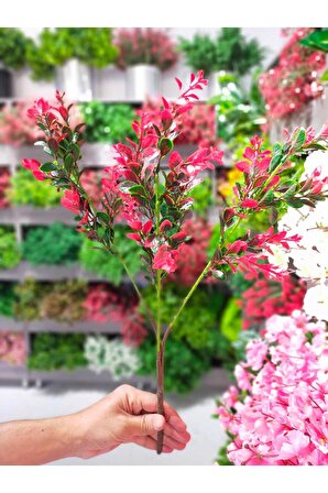 Kırmızı Yeşil Islak Dokulu Yapay Çiçek Saksı Demeti Dikey Bahçe Balkon Dekorasyon Saksı Vazo Bitkisi