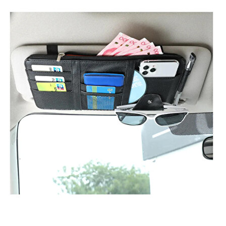 Jeep Grand Cherokee uyumlu iç güneşlik cüzdanı - çok amaçlı çanta - deri lüks model - kartlık gözlüklük cüzdan vb