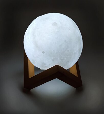 3D Ay Gece Lambası Dekoratif Led Stand Hediyeli