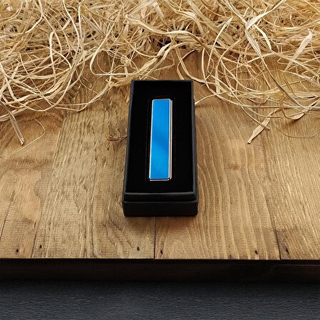 Mavi USB Şarjlı Sürgülü Elektrikli Çakmak