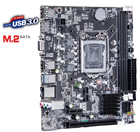 J-Tech X80 i3-2100 Intel H61 LGA 1155 DDR3 1600 Mhz Masaüstü Anakart