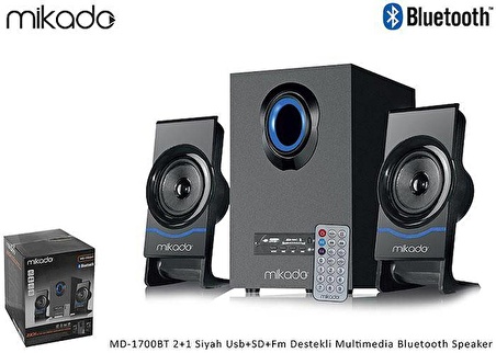 Mikado MD-1700BT 2+1 Siyah Usb+SD+Fm Destekli Multimedia Bluetooth Speaker