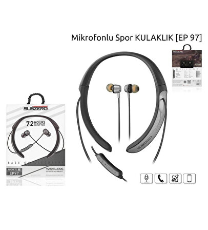 Subzero Kablosuz Spor Kulaklık 72 Saat Bluetooth 5.0 Boyun Askılı Mıknatıslı