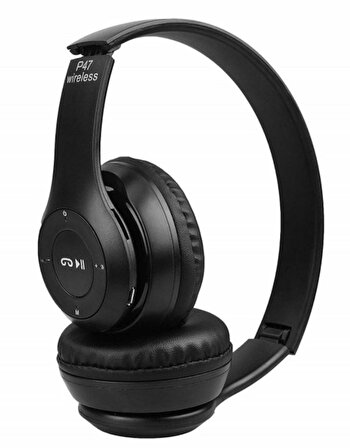 P47 Bluetooth  Kablosuz Kulaküstü Kulaklık (SİYAH)