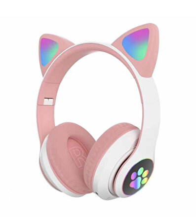 Sevimli Kedi Kulaklı Led Işıklı Kablosuz Kulaküstü Bluetooth Kulaklık STN-28