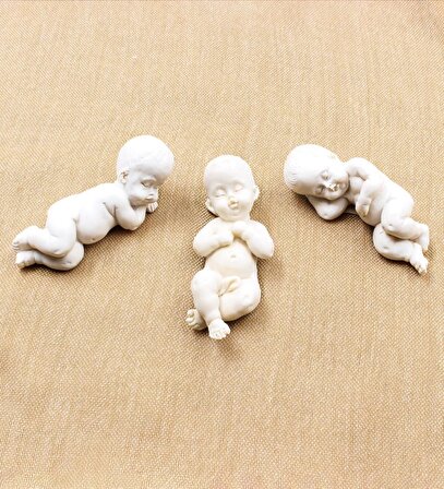 Hediyelik 3'lü Minyatür Bebek Biblo
