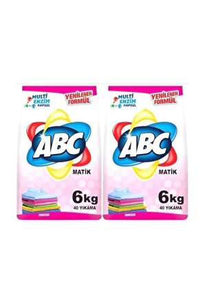 ABC Matik Renkliler İçin Toz Çamaşır Deterjanı 2 x 6 kg 80 Yıkama