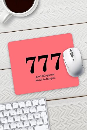 777 Olumlama Baskılı Mouse Pad 23x19cm Fare Altlığı Kaydırmaz Taban De602