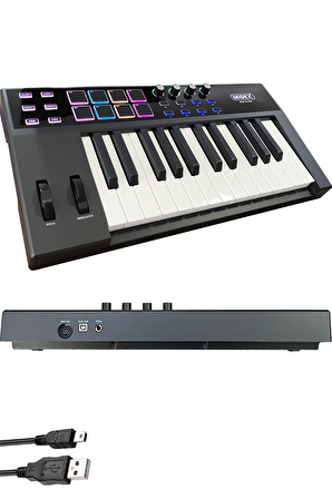 Midex Midi-25 PRO Midi Klavye 25 Tuşlu Midi Keyboard 8 Pad