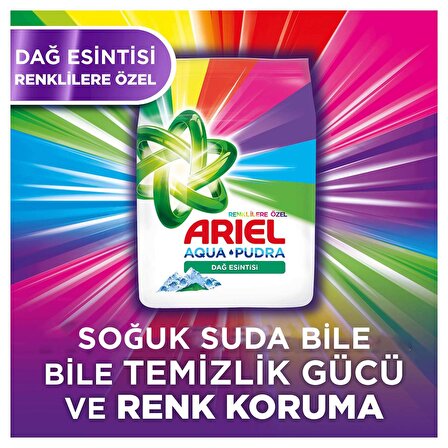Ariel Aqua Pudra Dağ Esintisi Parfümlü Renkliler İçin Toz Çamaşır Deterjanı 12 kg 80 Yıkama