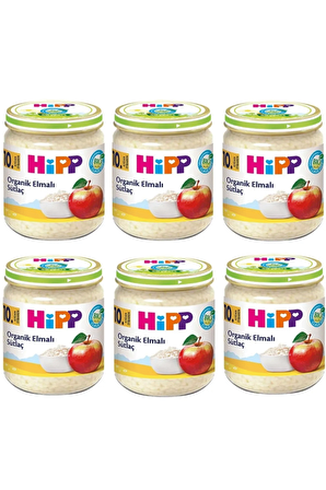Hipp Organik Elmalı Sütlaç 200 grX6 Adet Kavanoz Maması