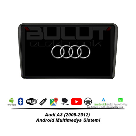 Audi A3 Android Multimedya Sistemi (2008-2012) 2 GB Ram 16 GB Hafıza 4 Çekirdek İphone CarPlay Android Auto Navibox