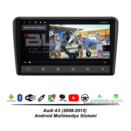 Audi A3 Android Multimedya Sistemi (2008-2012) 2 GB Ram 16 GB Hafıza 4 Çekirdek İphone CarPlay Android Auto Navibox