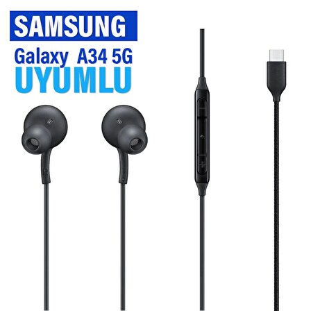 Samsung A34 Kulaklık Samsung Galaxy A34 5G Uyumlu Type C Kulaklık Mikrofonlu