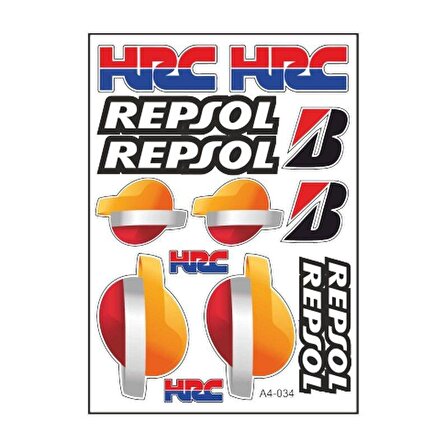 Motosiklet Sticker A4 Hrc Repsol