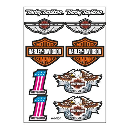 Motosiklet Sticker A4 Harley Davidson