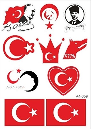 A4 Sticker 059 Tek Paket Çoklu Sticker