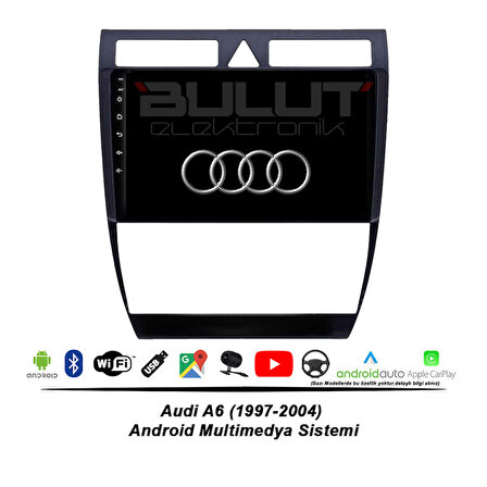 Audi A6 Android Multimedya Sistemi (1997-2004) 8 GB Ram 128  GB Hafıza 8 Çekirdek İphone CarPlay Android Auto  Navigatör Premium Series
