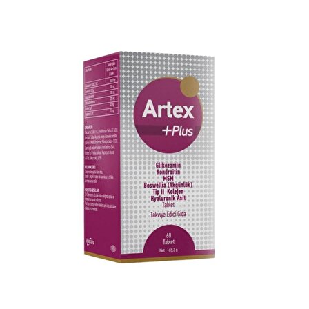 Artex Plus Tip 2 Kolajen, Multimineral Ve Akgünlük Ekstresi İçeren Takviye Edici Gıda 60 Tablet