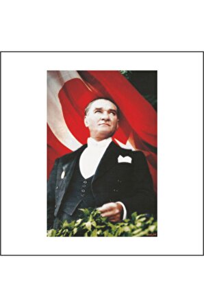 Atatürk Posteri Ve Türk Bayrağı Raşel Kumaş 150 x 225 cm