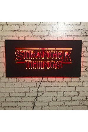 Stranger Thıngs 35 X 70 Led Işıklı Tablo - Ahşap Duvar Dekorasyonu