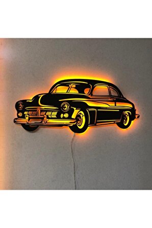 1950 Mercury Coupe 35 X 70 Led Işıklı Tablo - Ahşap Duvar Dekorasyonu