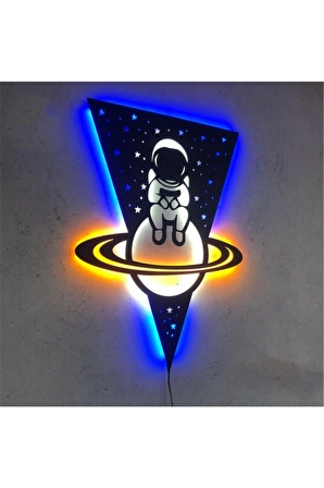 Led Işıklı Astronaut Tablo