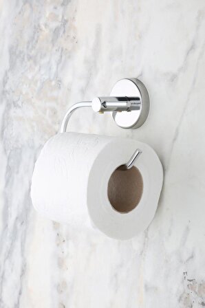 Krom Tuvalet Kağıdı Askısı Tuvalet Kağıtlığı İster Yapıştır İster Montajla