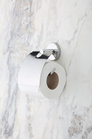 İris Yapışkanlı Krom Geniş Kapaklı Tuvalet Kağıdı Askısı Tuvalet Kağıtlığı