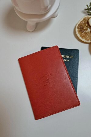 Acar Mİra Vegan Deri Pasaport Kılıfı Pasaportluk Koyu Turuncu